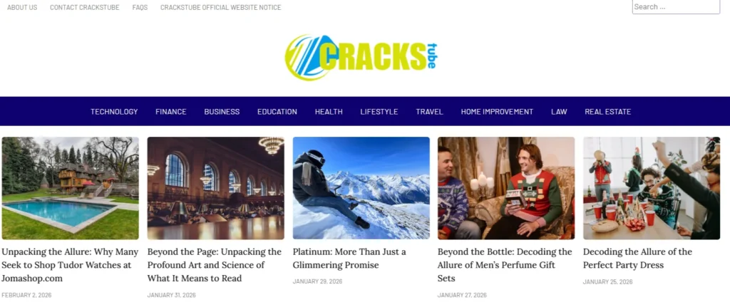 Homepage of the official website of the CracksTube 